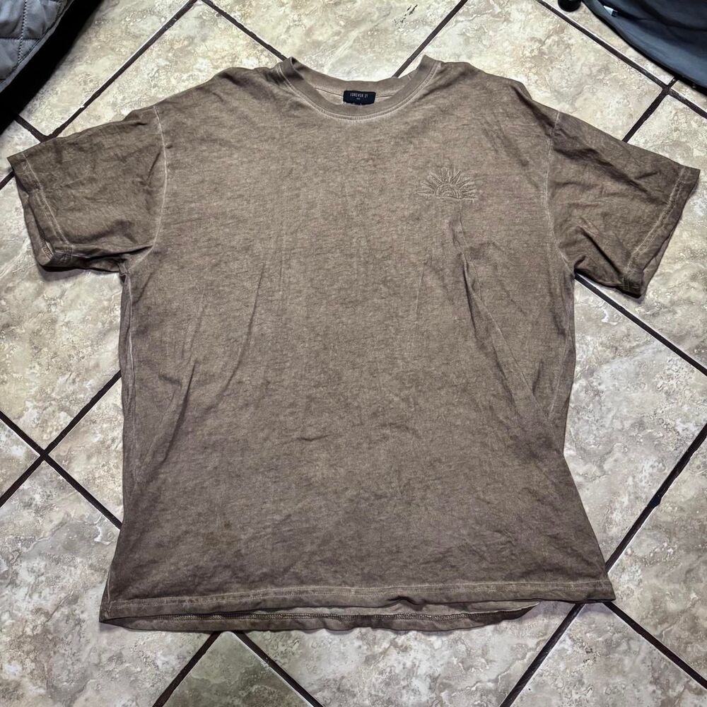 Forever-21 Men's Brown and Tan T-shirt